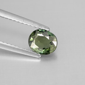 Zafiro verde natural de 0,78 ct, corte óvalo, VS