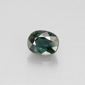 Zafiro verde natural de 0,88 ct, corte óvalo, VS