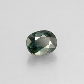 Zafiro verde natural de 0,88 ct, corte óvalo, VS