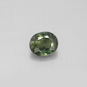 Zafiro verde natural de 0,78 ct, corte óvalo, VS