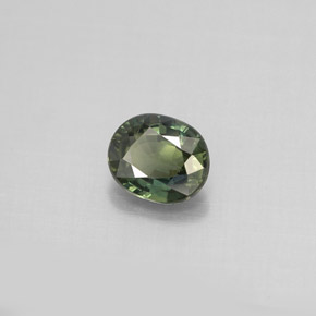 Zafiro verde natural de 0,78 ct, corte óvalo, VS