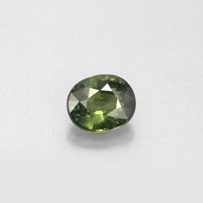 Zafiro verde natural de 0,92 ct, corte óvalo, VS-SI