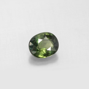 Zafiro verde natural de 0,92 ct, corte óvalo, VS-SI