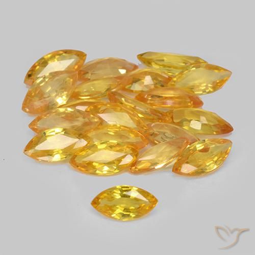 3.18ctw Natural Dorado medio Zafiro, Marquesa, VVS-VS