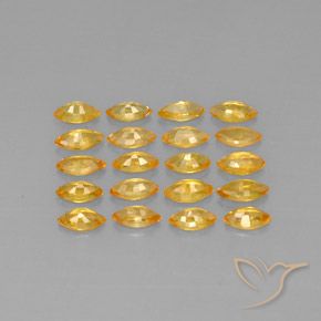 Gemas de zafiro amarillo natural de 3,90 ct, marquesa, VVS-VS