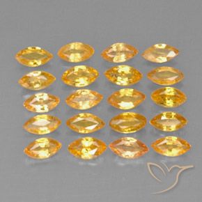 Gemas de zafiro amarillo natural de 3,90 ct, marquesa, VVS-VS