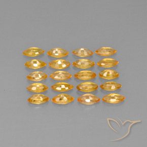Gemas de zafiro amarillo natural de 3,90 ct, marquesa, VVS-VS