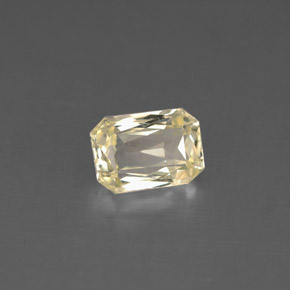 Zafiro amarillo natural de 1,40 ct, corte esmeralda, VS