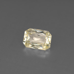 Zafiro amarillo natural de 1,40 ct, corte esmeralda, VS
