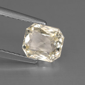 Zafiro amarillo natural de 1,40 ct, corte esmeralda, VVS