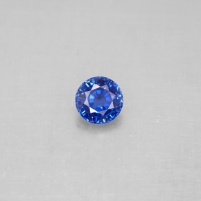 Zafiro azul natural de 0,54 ct, corte redondo, VS