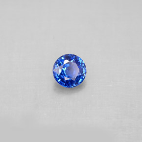 Zafiro azul natural de 0,54 ct, corte redondo, VS