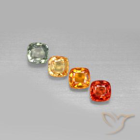 Gemas de zafiro multicolor natural de 2,45 ct, corte cojín, VS