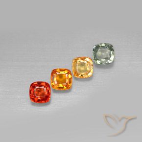 Gemas de zafiro multicolor natural de 2,45 ct, corte cojín, VS