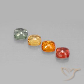 Gemas de zafiro multicolor natural de 2,45 ct, corte cojín, VS