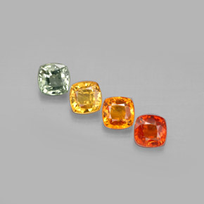Gemas de zafiro multicolor natural de 2,80 ct, corte cojín, VS