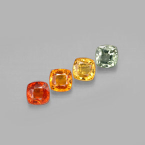Gemas de zafiro multicolor natural de 2,80 ct, corte cojín, VS