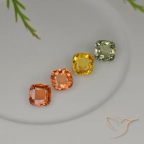 Gemas de zafiro multicolor natural de 2,28 ct, corte cojín, VS