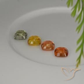 Gemas de zafiro multicolor natural de 2,28 ct, corte cojín, VS