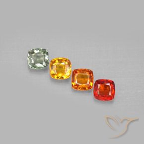 Gemas de zafiro multicolor natural de 2,20 ct, corte cojín, VS
