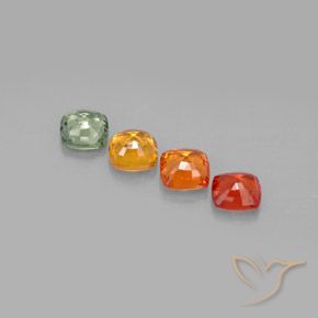 Gemas de zafiro multicolor natural de 2,20 ct, corte cojín, VS