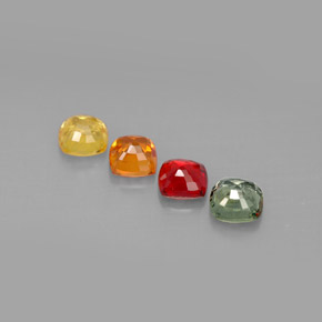 Gemas de zafiro multicolor natural de 2,17 ct, corte cojín, VS