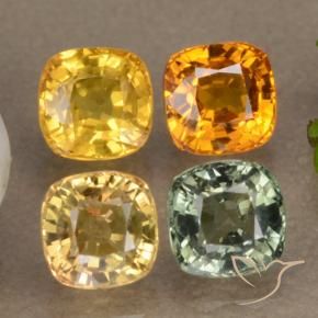 Gemas de zafiro multicolor natural de 2,65 ct, corte cojín, VS