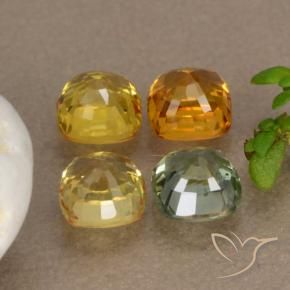 Gemas de zafiro multicolor natural de 2,65 ct, corte cojín, VS