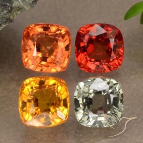 Gemas de zafiro multicolor natural de 2,26 ct, corte cojín, VS