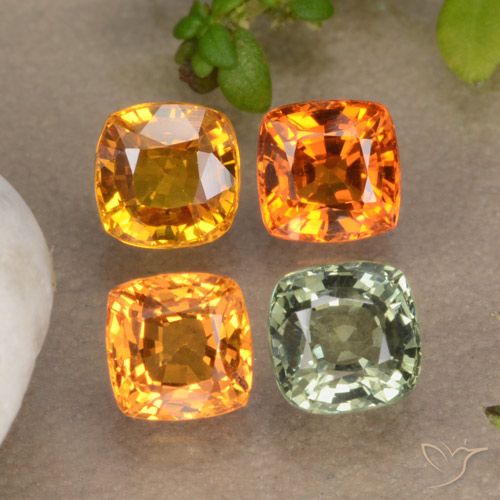 Gemas de zafiro multicolor natural de 2,49 ct, corte cojín, VS