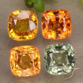 Gemas de zafiro multicolor natural de 2,49 ct, corte cojín, VS