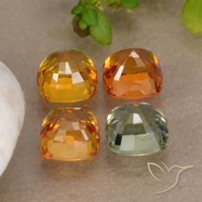 Gemas de zafiro multicolor natural de 2,49 ct, corte cojín, VS