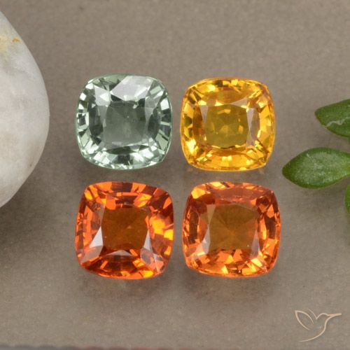 Gemas de zafiro multicolor natural de 2,38 ct, corte cojín, VS