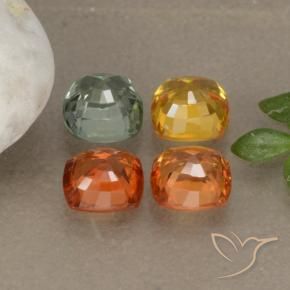 Gemas de zafiro multicolor natural de 2,38 ct, corte cojín, VS