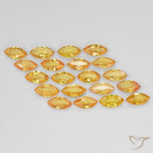 Gemas de Zafiro Naranja albaricoque natural de 2.95 ct, Marquesa, VVS-VS