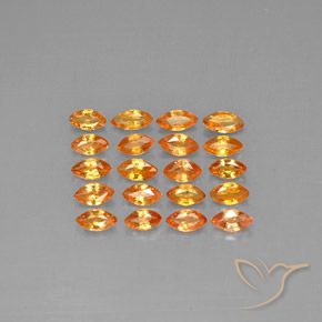 Gemas de zafiro naranja natural de 3,53 ct, marquesa, VVS-VS
