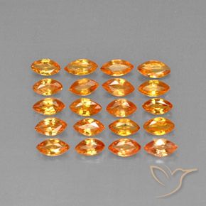 Gemas de zafiro naranja natural de 3,53 ct, marquesa, VVS-VS