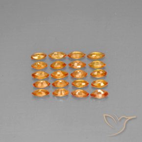 Gemas de zafiro naranja natural de 3,53 ct, marquesa, VVS-VS