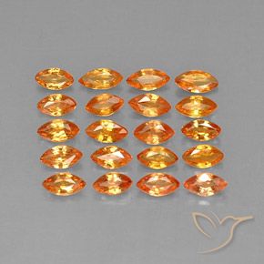Gemas de Zafiro Naranja oscuro natural de 3.03 ct, Marquesa, VVS-VS