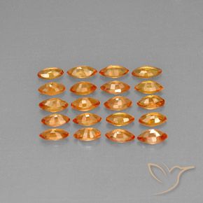 Gemas de Zafiro Naranja oscuro natural de 3.03 ct, Marquesa, VVS-VS