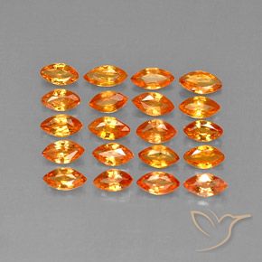 Gemas de Zafiro Naranja oscuro natural de 4.36 ct, Marquesa, VVS-VS