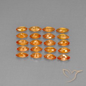 Gemas de Zafiro Naranja oscuro natural de 4.36 ct, Marquesa, VVS-VS