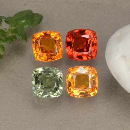 Gemas de zafiro multicolor natural de 1,99 ct, corte cojín, VS