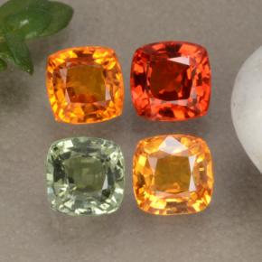 Gemas de zafiro multicolor natural de 1,99 ct, corte cojín, VS