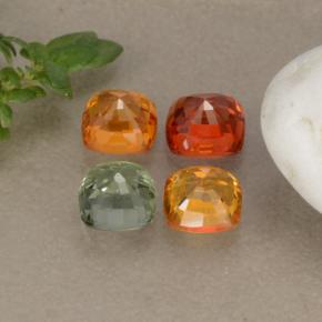 Gemas de zafiro multicolor natural de 1,99 ct, corte cojín, VS