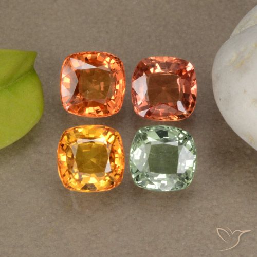 Gemas de zafiro multicolor natural de 2,22 ct, corte cojín, VS