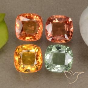 Gemas de zafiro multicolor natural de 2,22 ct, corte cojín, VS