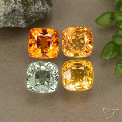 Gemas de zafiro multicolor natural de 2,30 ct, corte cojín, VS
