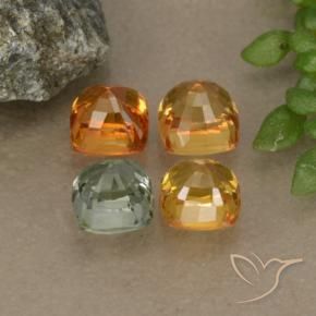 Gemas de zafiro multicolor natural de 2,30 ct, corte cojín, VS