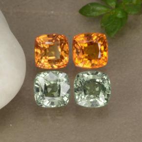 Gemas de zafiro multicolor natural de 2,19 ct, corte cojín, VS